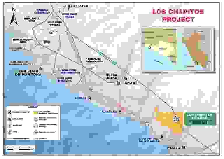 Mapa de Ubicación del Proyecto de Cobre Los Chapitos